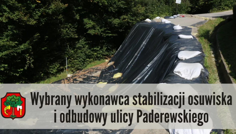 Wybrano Wykonawcę stabilizacji osuwiska wraz z odbudową ul. Paderewskiego - zdjęcie 1