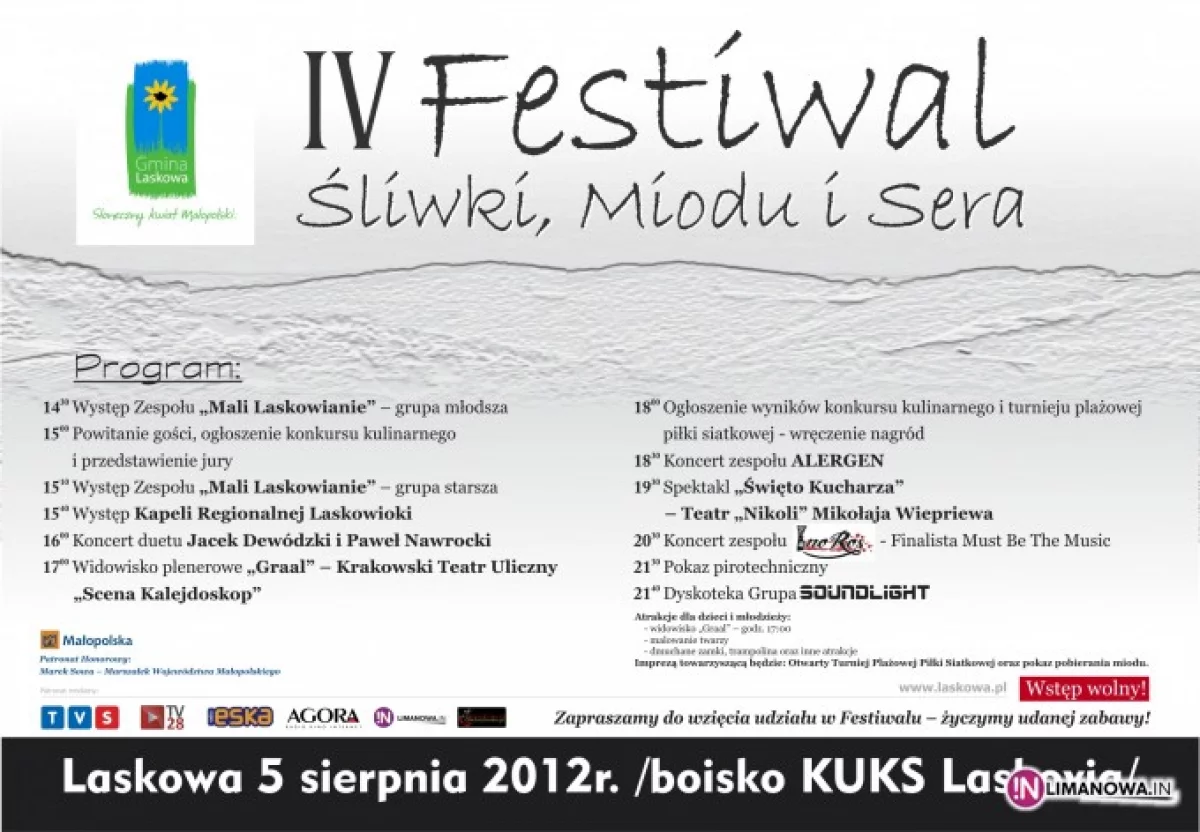 IV Festiwal Śliwki Miodu i Sera w Laskowej