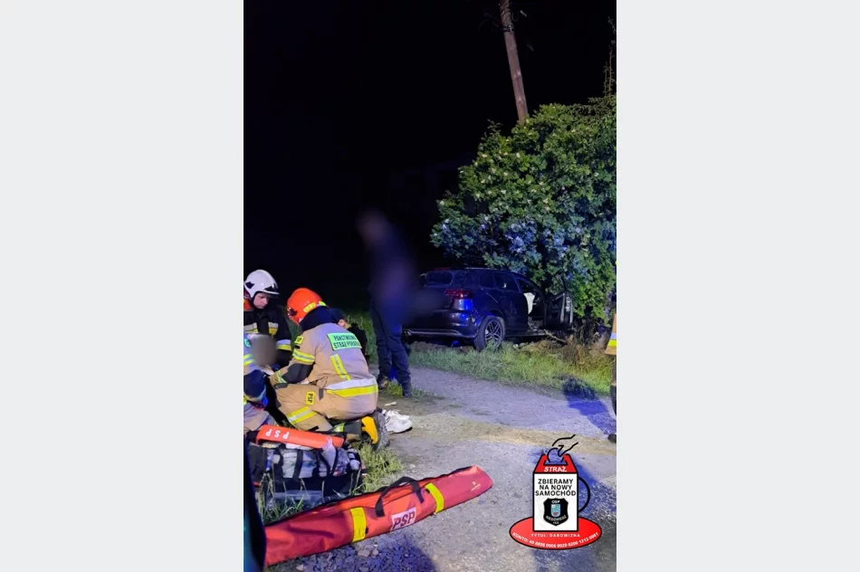 Samochód wypadł z drogi, dwie osoby zabrano do szpitala - zdjęcie 2