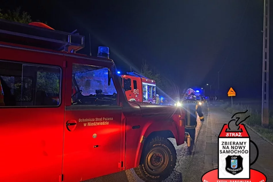 Samochód wypadł z drogi, dwie osoby zabrano do szpitala - zdjęcie 3