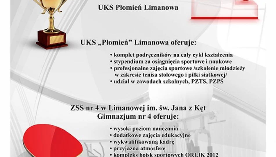 Zostań uczniem ZSS nr 4 i zawodnikiem UKS Płomień - zdjęcie 1