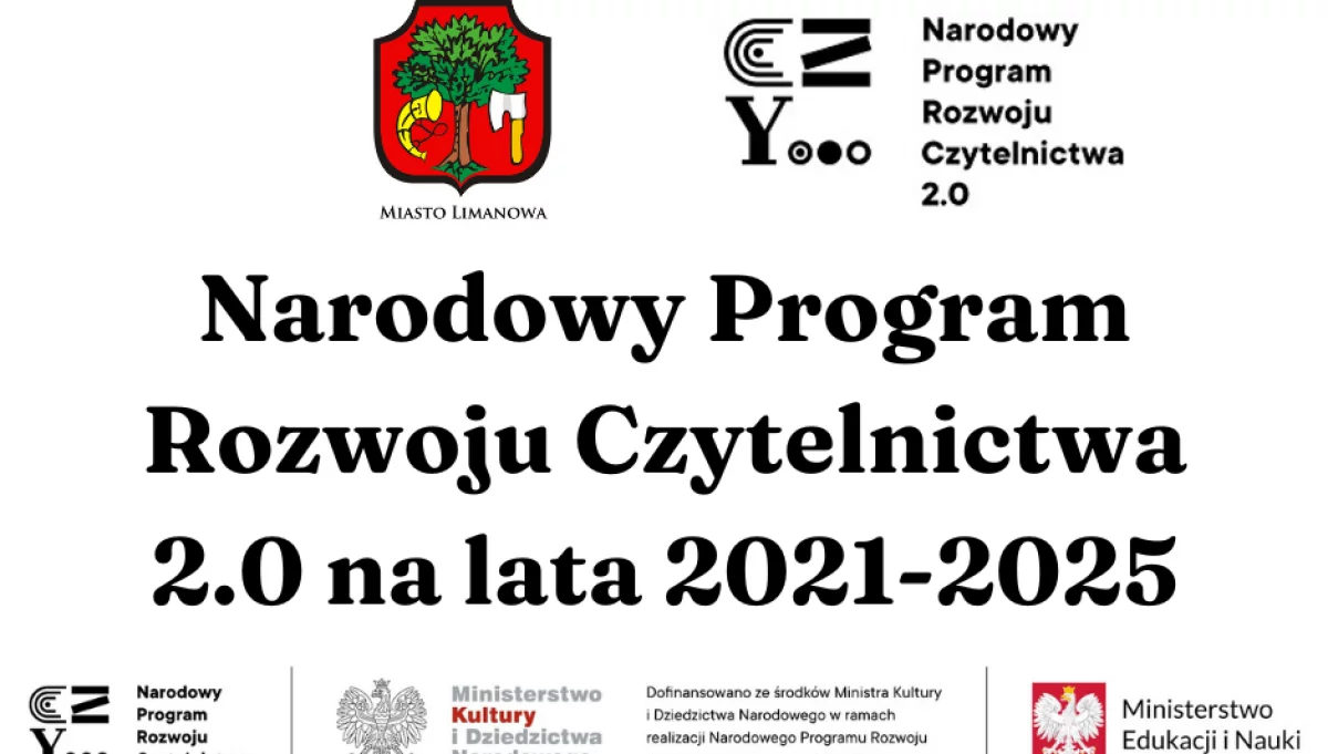 Miasto Limanowa otrzymało dofinansowanie w ramach „Narodowego Programu Rozwoju Czytelnictwa 2.0 na lata 2021-2025”