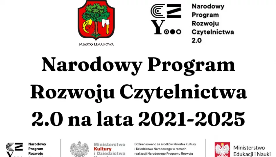 Miasto Limanowa otrzymało dofinansowanie w ramach „Narodowego Programu Rozwoju Czytelnictwa 2.0 na lata 2021-2025” - zdjęcie 1