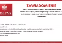 Zawiadomienie o zebraniu wiejskim w miejscowości Mordarka - zdjęcie główne