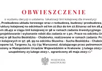 Obwieszczenie Wojewody o wydaniu decyzji o ustaleniu lokalizacji linii kolejowej - zdjęcie główne