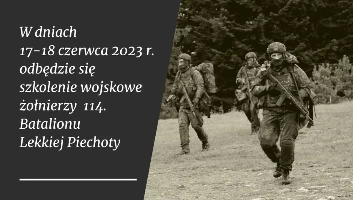 W dniach 17-18 czerwca odbywać się będzie szkolenie żołnierzy WOT