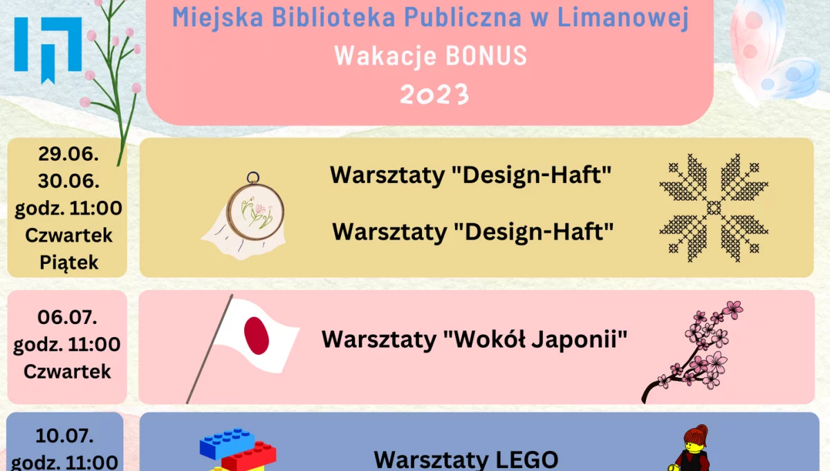 Miejska Biblioteka Publiczna w Limanowej zaprasza do skorzystania z tegorocznej oferty wydarzeń wakacyjnych