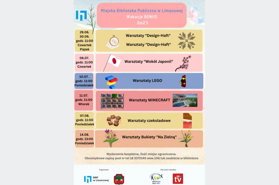 Miejska Biblioteka Publiczna w Limanowej zaprasza do skorzystania z tegorocznej oferty wydarzeń wakacyjnych - zdjęcie 2