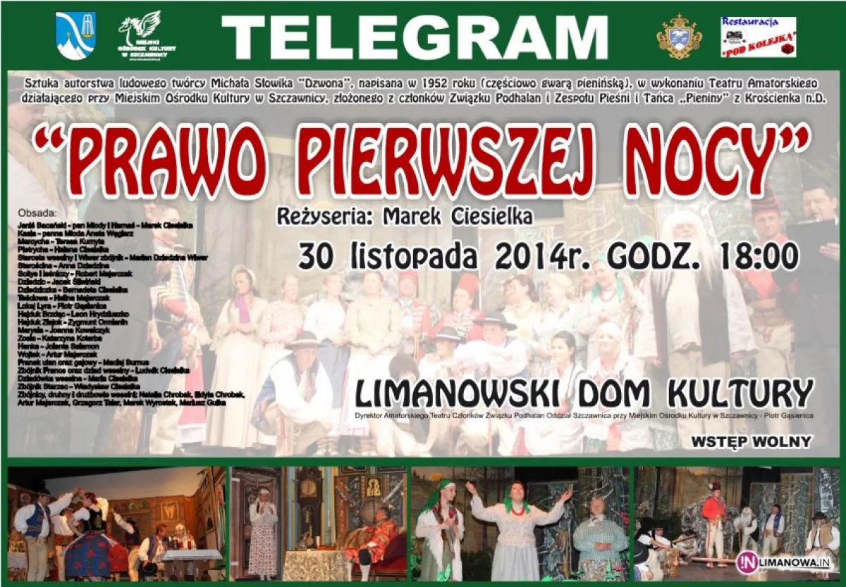 PRAWO PIERWSZEJ NOCY w niedzielę o 18:00 na deskach LDK