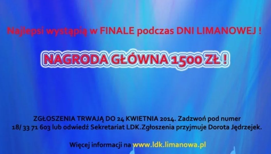 Trwają zgłoszenia do V Limanowskiego Talent Show - zdjęcie 1