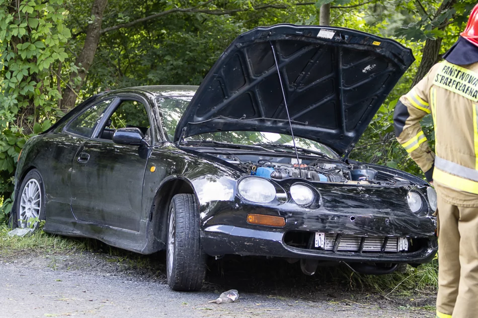 Samochód uderzył w drzewo i ogrodzenie - zdjęcie 9