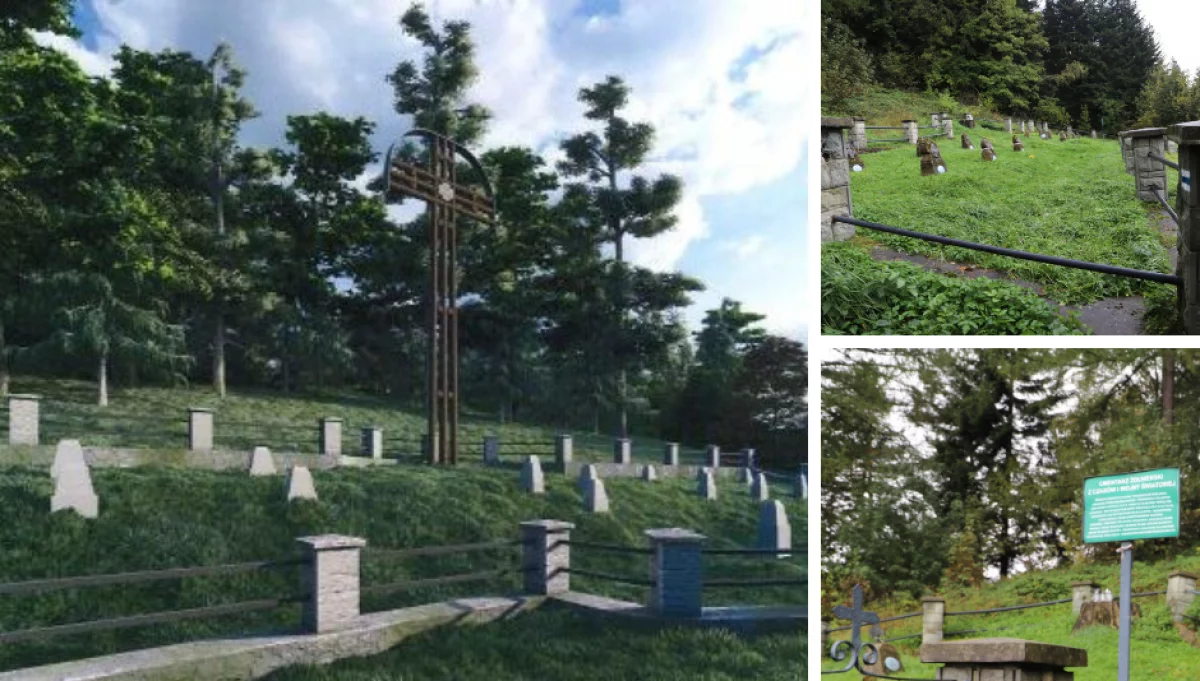 Odtworzenie krzyża pomnikowego i niezbędne prace konserwatorskie na cmentarzu wojennym na Golcowie
