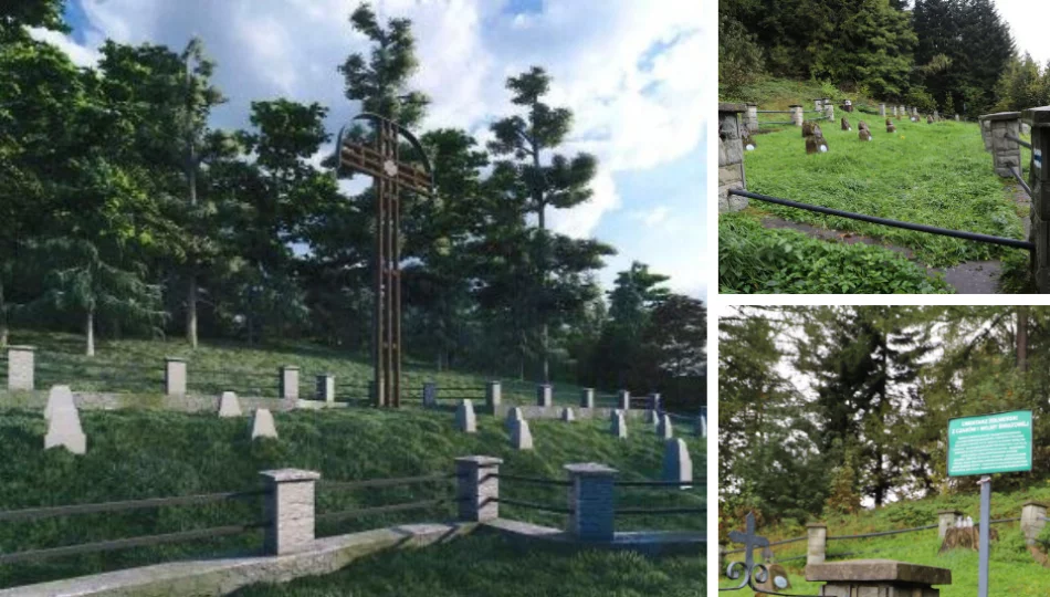Odtworzenie krzyża pomnikowego i niezbędne prace konserwatorskie na cmentarzu wojennym na Golcowie - zdjęcie 1