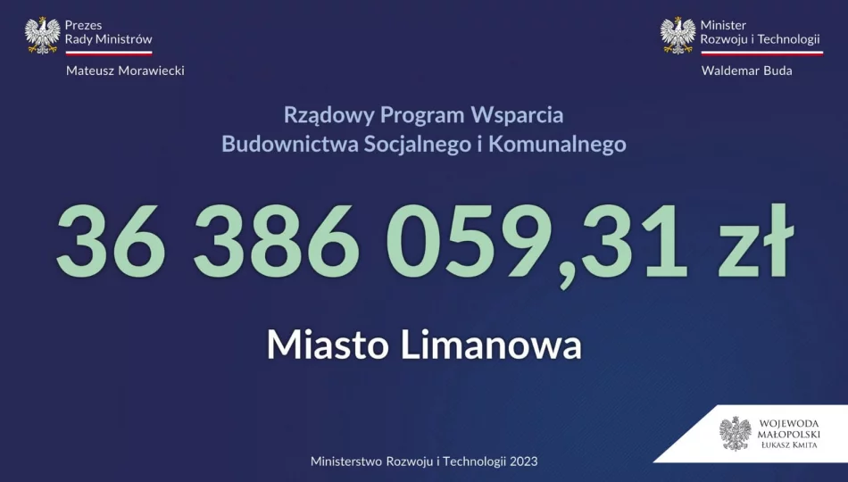 36,4 mln zł dla miasta Limanowa z Rządowego Programu Mieszkania Komunalne - zdjęcie 1