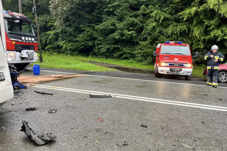 Zderzenie busa i samochodów osobowych. 6 osób zostało rannych - zdjęcie 9