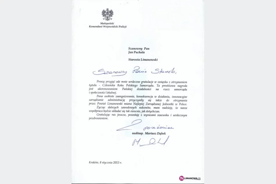 Napływają gratulacje dla starosty - zdjęcie 3