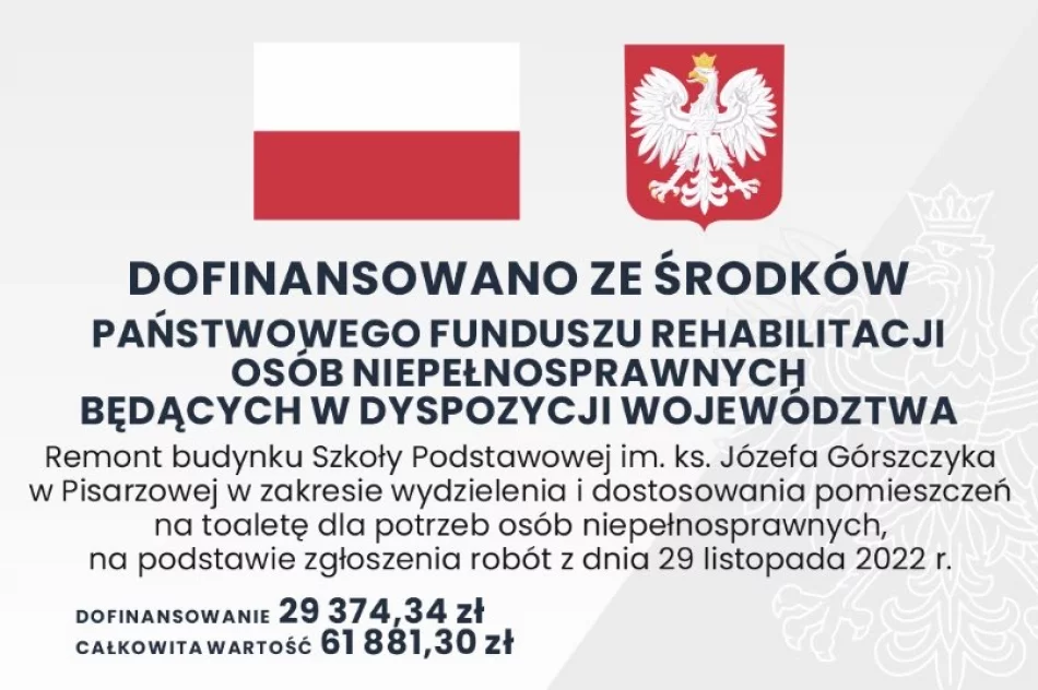 Likwidacja barier architektonicznych w Szkole Podstawowej w Pisarzowej - zdjęcie 3