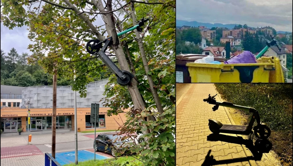 Są niszczone i pozostawiane byle gdzie - pierwsze problemy z e-hulajnogami - zdjęcie 1