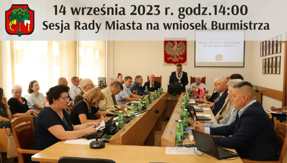 Sesja Rady Miasta Limanowa na wniosek Burmistrza – 14 września godz.14:00 - zdjęcie 1