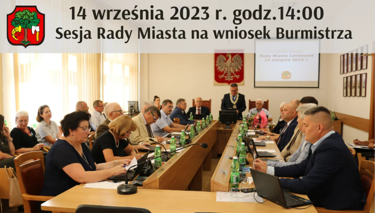 Sesja Rady Miasta Limanowa na wniosek Burmistrza – 14 września godz.14:00