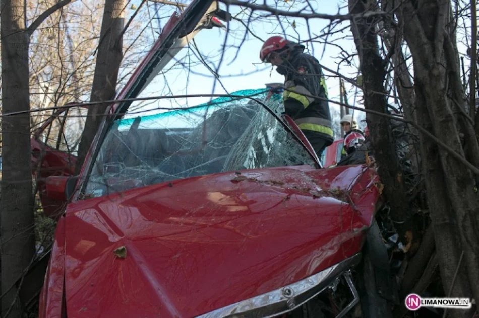 Czołowe zderzenie samochodów - zdjęcie 3