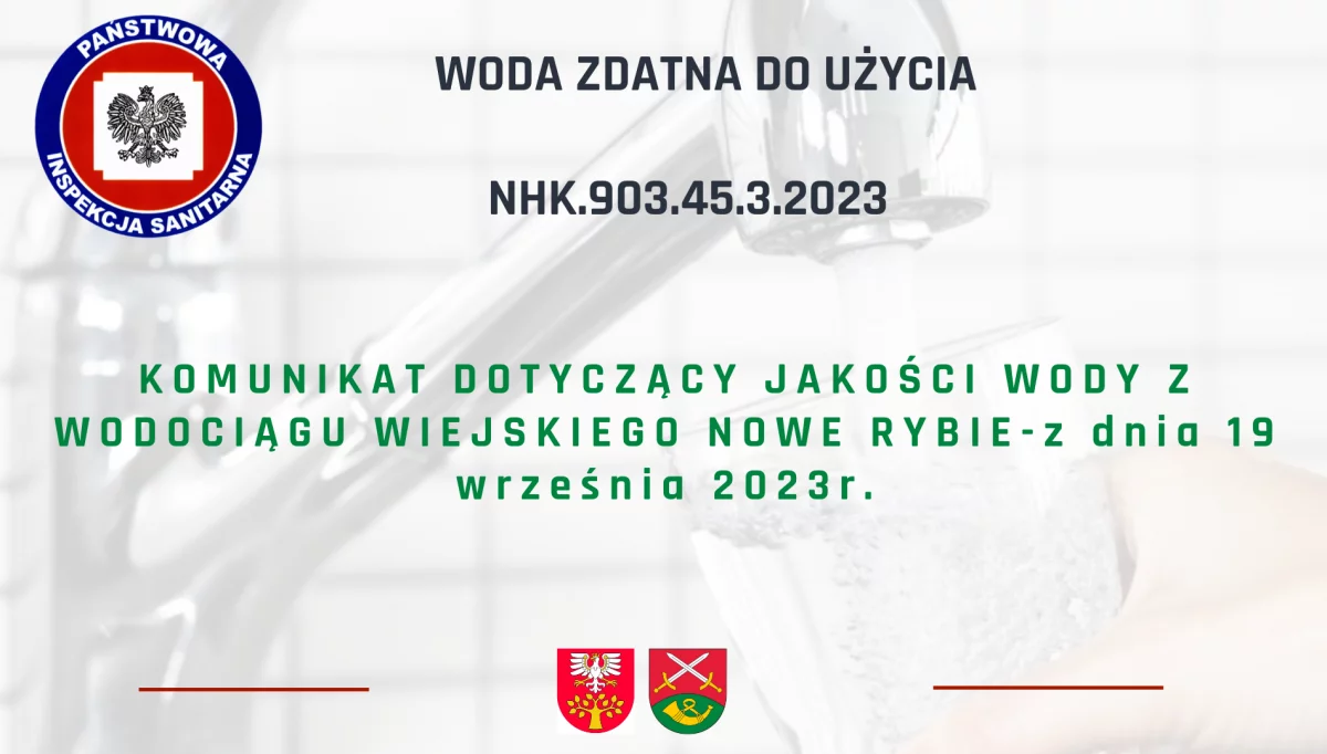 Woda z wodociągu wiejskiego Nowe Rybie-zdatna do użycia