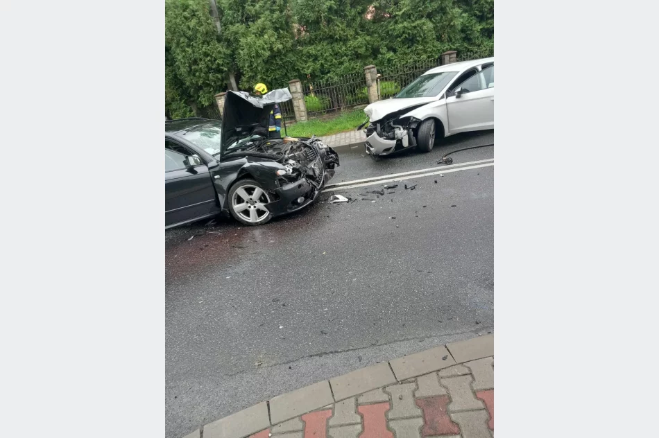 Czołowe zderzenie - osiem osób rannych w tym sześcioro dzieci - zdjęcie 2