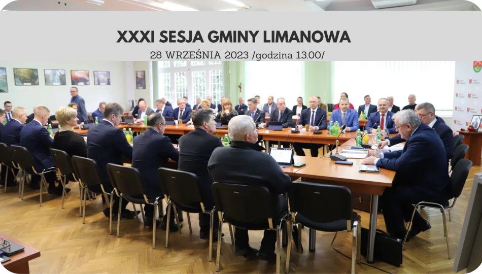 Zaproszenie na XXXI Sesję Rady Gminy Limanowa-28 września 2023 - zdjęcie 1