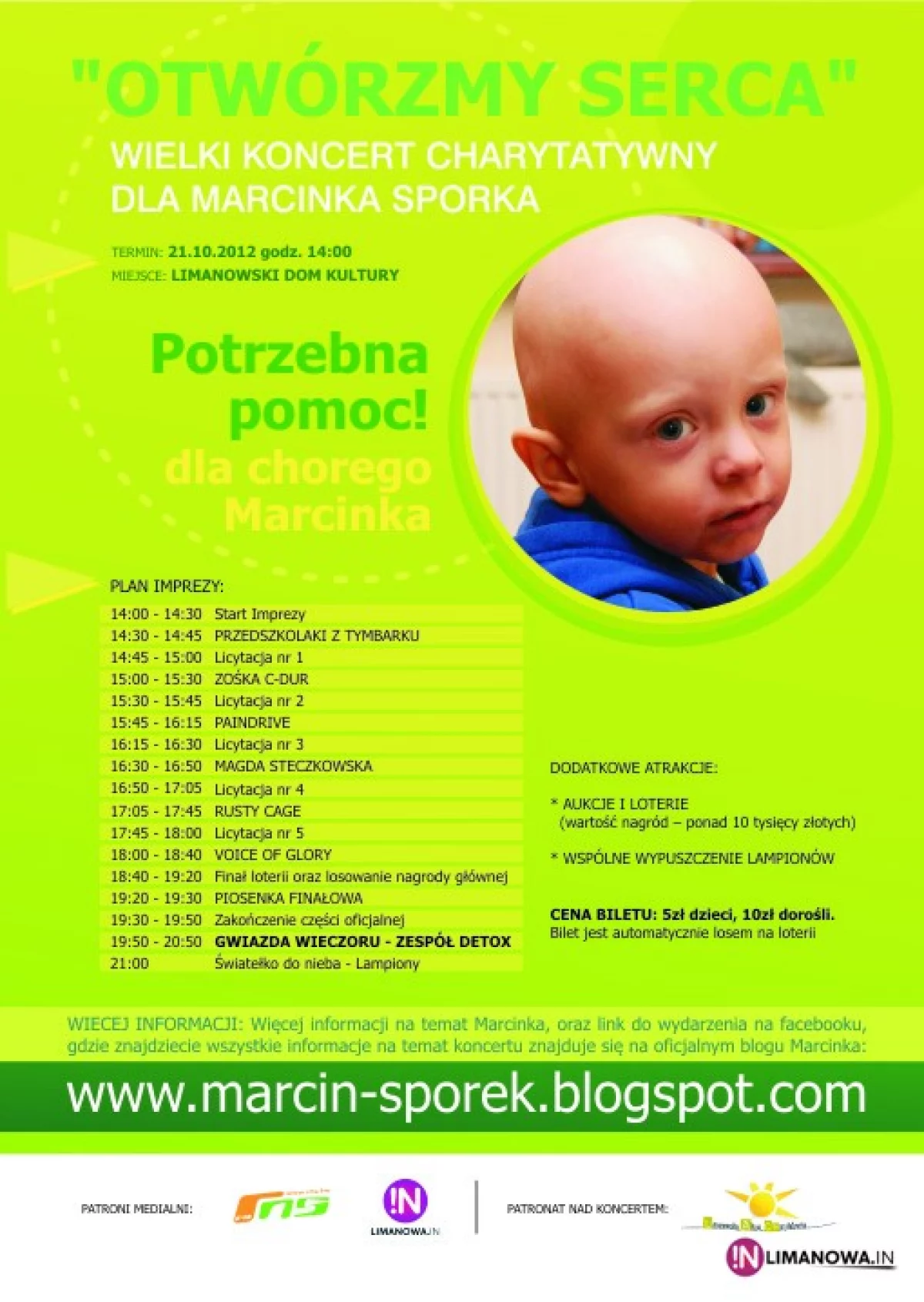 Otwórzmy serca dla Marcinka! Program