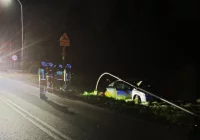 Samochód wypadł z jezdni i uderzył w latarnię - zdjęcie główne