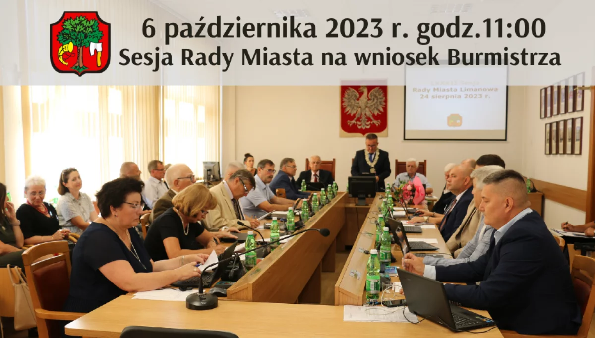 Sesja Rady Miasta na wniosek Burmistrza Miasta Limanowa – 6 października godz. 11:00