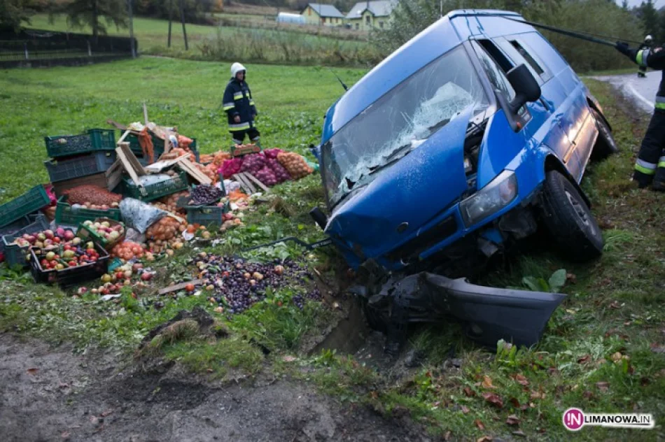 Samochód dostawczy uderzył w przepust - zdjęcie 2