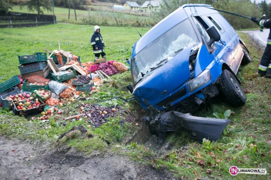 Samochód dostawczy uderzył w przepust - zdjęcie 4