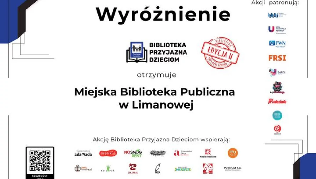 Miejska Biblioteka Publiczna w Limanowej wyróżniona w ogólnopolskiej akcji