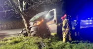 Samochód dostawczy rozbił się na drzewie - zdjęcie 5