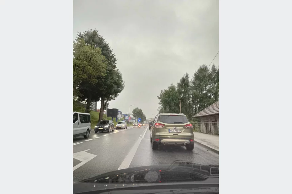 Duże korki w Limanowej - powodem… koszenie - zdjęcie 3