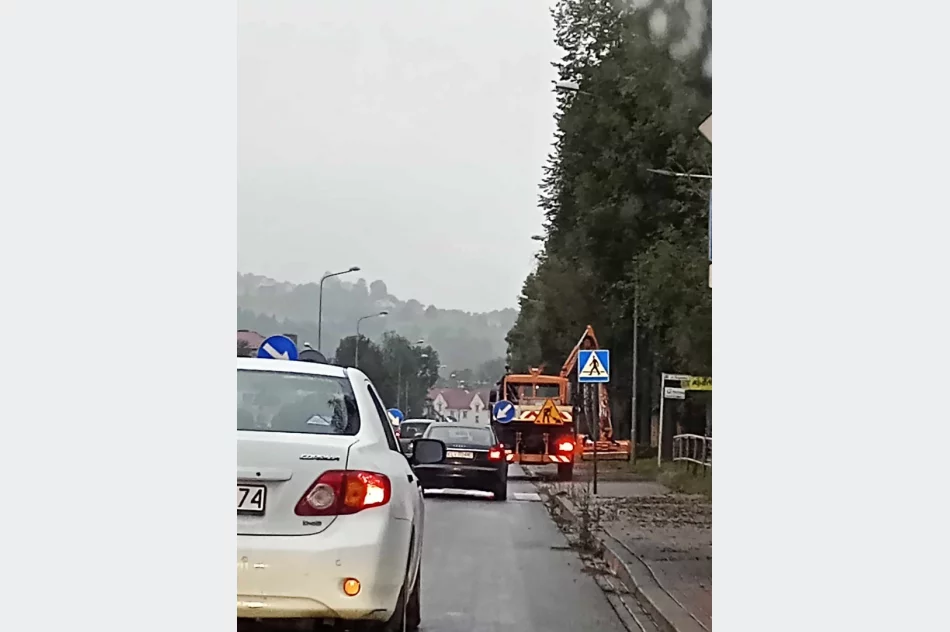 Duże korki w Limanowej - powodem… koszenie - zdjęcie 5