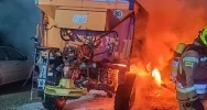  Pożar trzech samochodów ciężarowych - zdjęcie 4