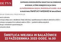 Zawiadomienie o zebraniu wiejskim w Bałażówce - zdjęcie główne