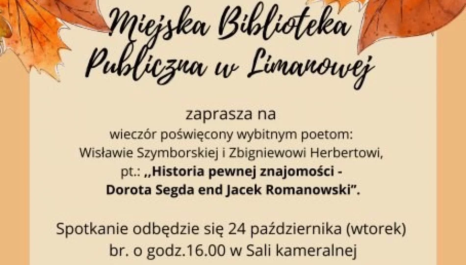 W MBP odbędzie się wieczór poświęcony wybitnym poetom Wisławie Szymborskiej i Zbigniewowi Herbertowi z udziałem znanych aktorów - zdjęcie 1