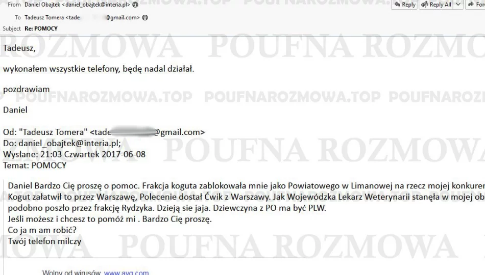 Tadeusz Tomera o e-mailu do Obajtka - zdjęcie 1
