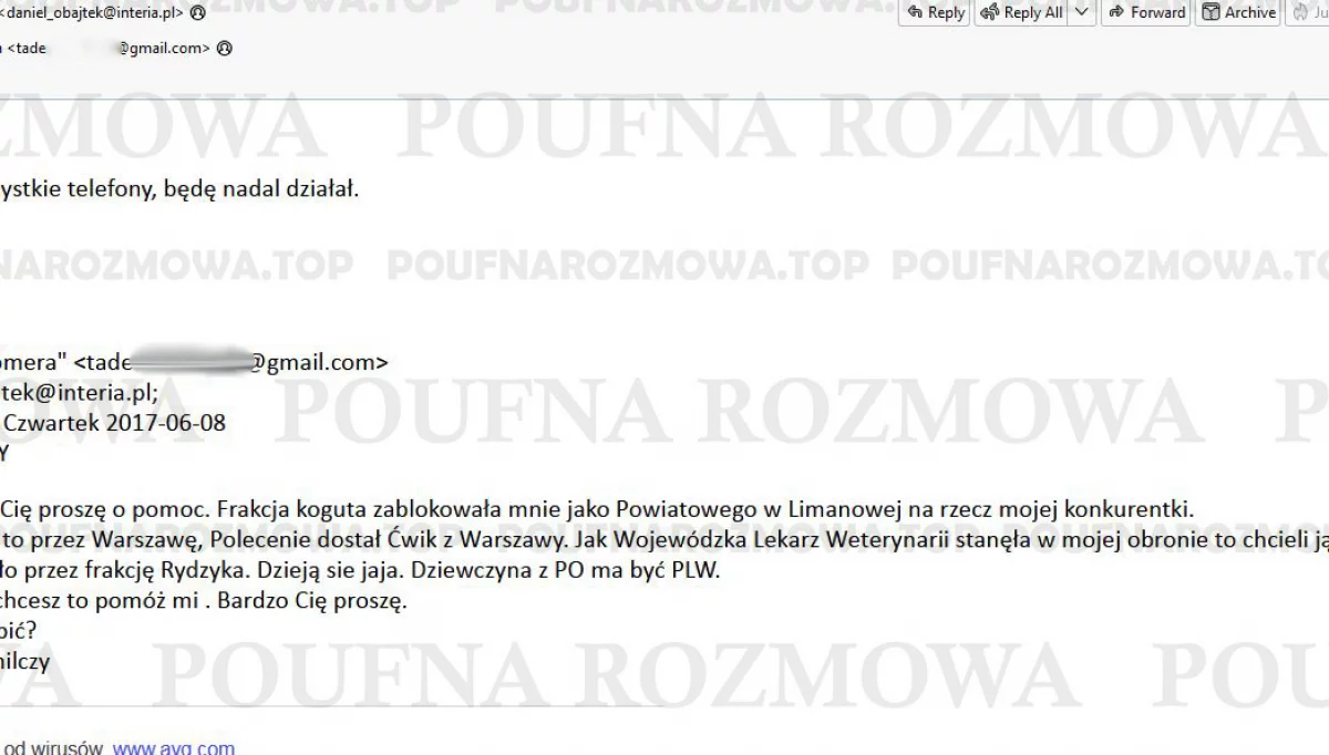 Wyciekł mail do Obajtka w sprawie obsadzenia stanowiska w Limanowej