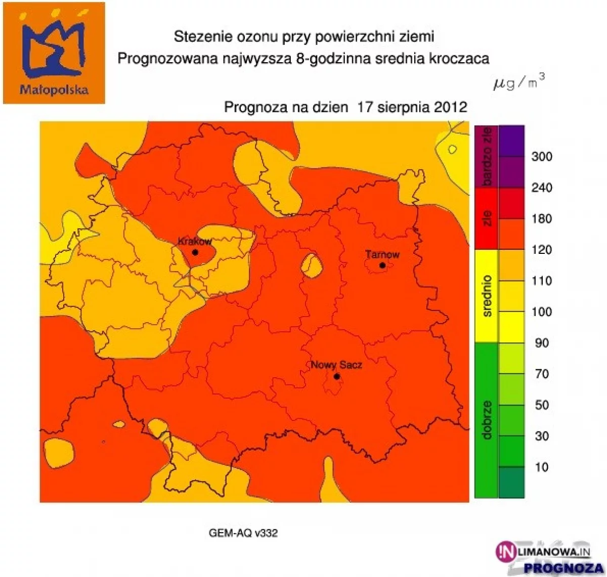 Ozon przekroczy poziom dopuszczalny