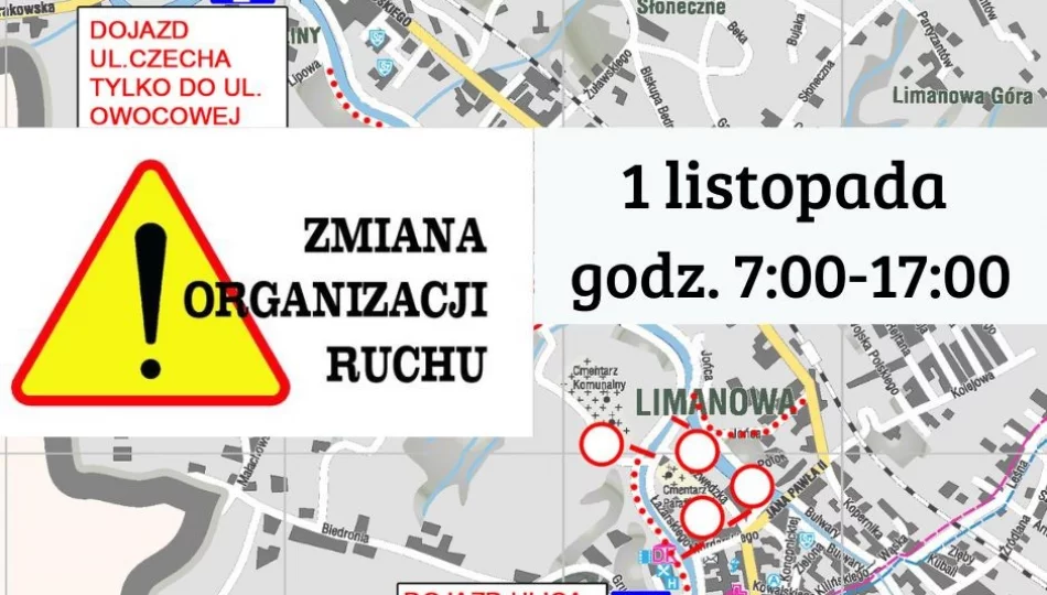 Ważna informacja: ograniczenie ruchu wokół limanowskich cmentarzy - zdjęcie 1