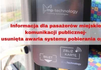 Usunięto awarię systemu pobierania opłat w autobusach miejskiej komunikacji publicznej - zdjęcie główne