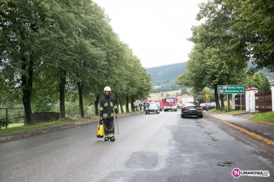 Olej rozlany na kilkuset metrach drogi - zdjęcie 3
