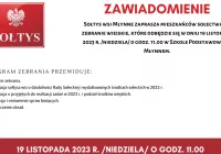Zawiadomienie o zebraniu wiejskim w miejscowości Młynnem - zdjęcie główne