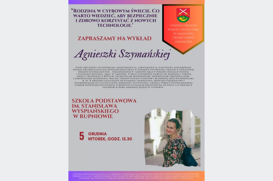 Wykład Agnieszki Szymańskiej pn. "Rodzina w cyfrowym świecie. Co warto wiedzieć, aby bezpiecznie i zdrowo korzystać z nowych technologii" - zdjęcie 2