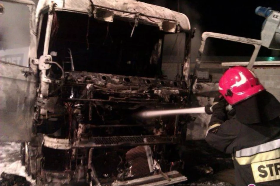 Pożar samochodu ciężarowego - zdjęcie 2