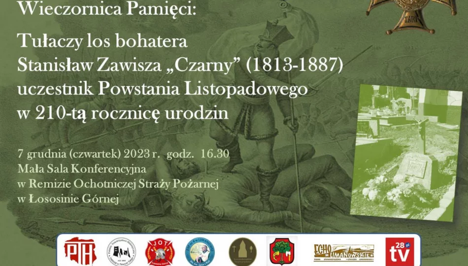 Stanisław Zawisza „Czarny” oficer i powstaniec listopadowy – zaproszenie na Wieczornicę Pamięci - zdjęcie 1